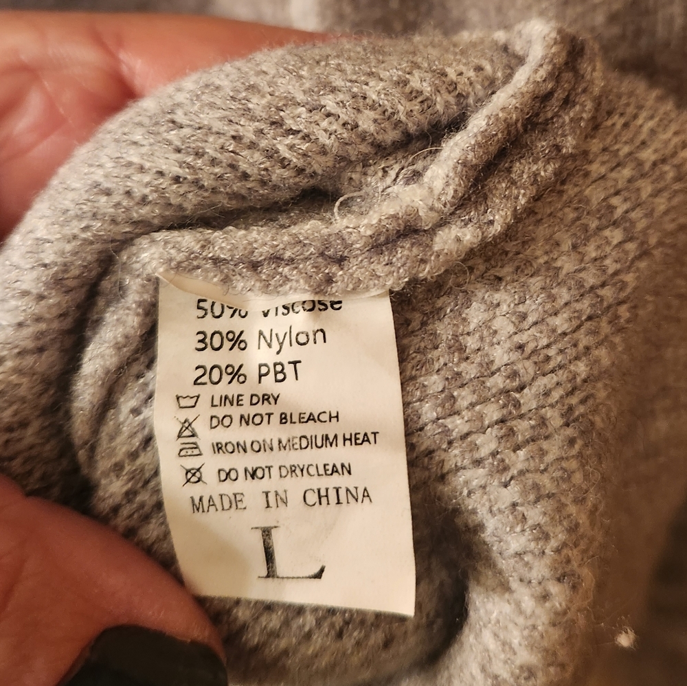 Grid Pattern Turtleneck Knitted Jumper Sweater - image 4